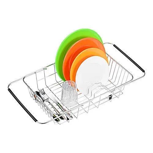 Kitchen Accessories Gray Dish Rack Stainless Steel Drainer Plates Storage Kitchen Rack - Image 3
