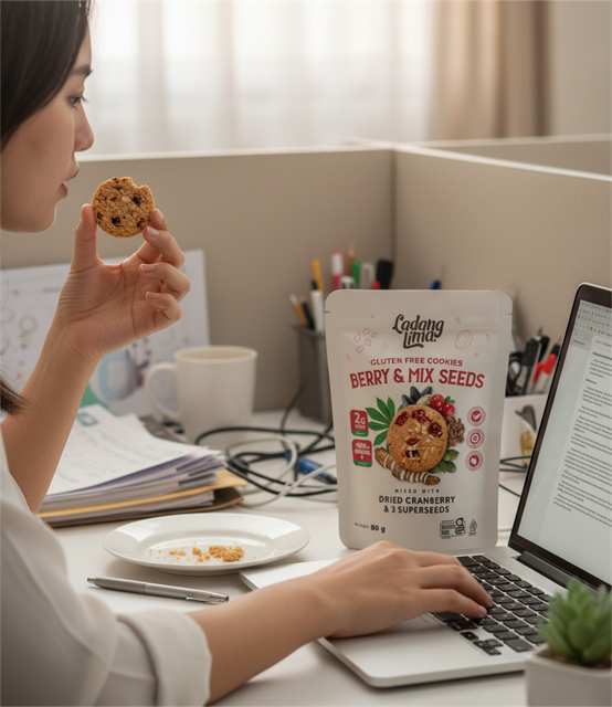 Berry & Mix Seeds Gluten Free Cookies Mini Brand Name Ladang Lima Place of Origin Indonesia Packaging Standing Pouch multi layer with - Image 4