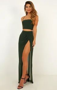 Latest Special Design Backless Cross Suit Dress Style Sexy Origin China Trademark N/A Season Summer Occasion Beach Pattern Emerald - Image 4