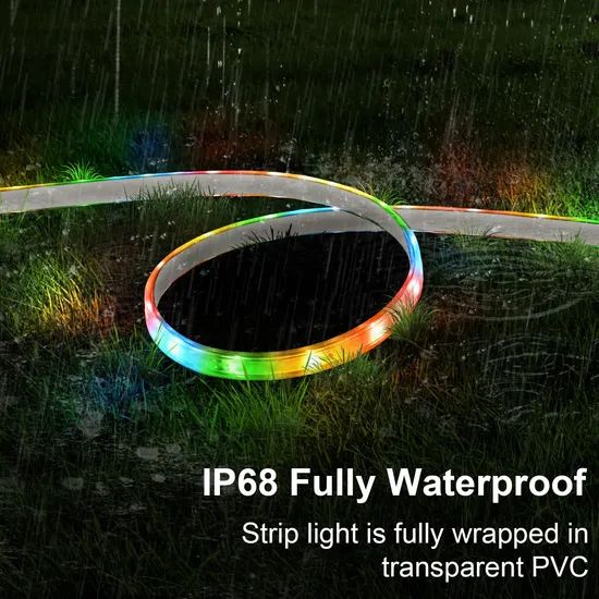 Color Changing Solar Rope Lights, RGB LED String Lights for Holiday, Party - Image 1