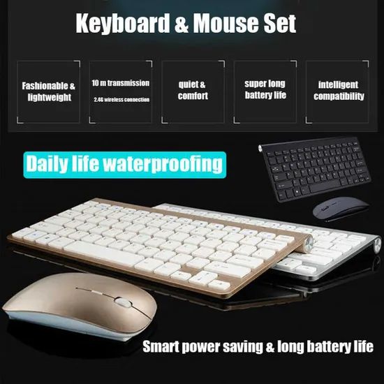 Mini Wireless Keyboard & Mouse Set with Gaming Pad - Black Origin China Trademark N/A Model NO. C0004989C Keyboard Weight 300g - Image 3