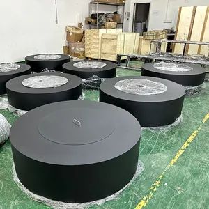 Outdoor Round Fireplace Powder Coated Metal Propane Fire Pits 18" High - Image 3