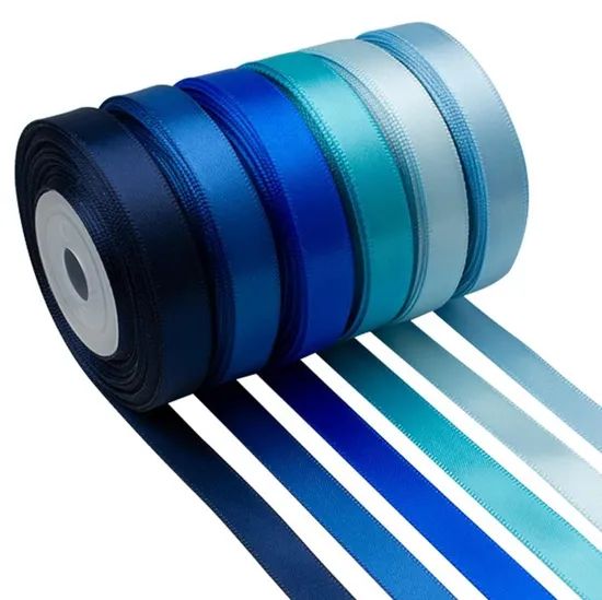 Custom Solid Color Gift Packing Polyester Satin Ribbon 2 Inch Sage Blue - Image 1