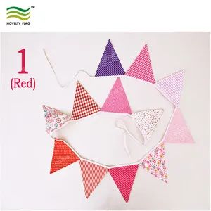 Red Triangle String Banner Cotton Bunting Flags Item NF11f19023 Size Customized Shape Customized HS Code 630790009 Dimension Customize - Image 6
