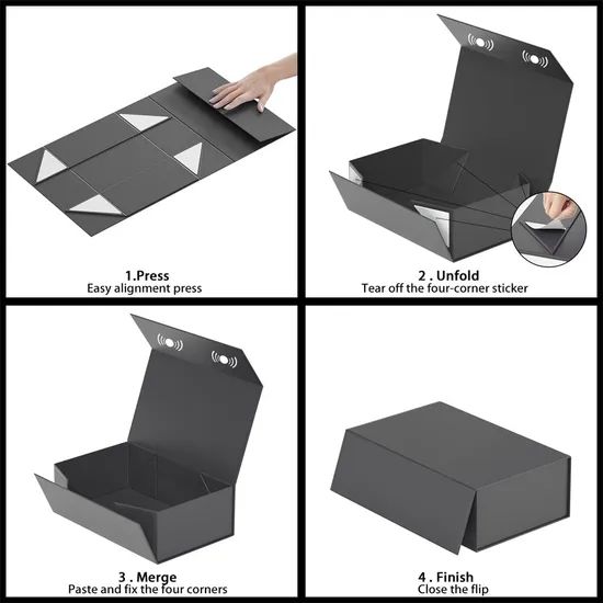 Factory Direct Wholesale Foldable Magnetic Gift Box Collapsible Wedding Christmas Packaging - Image 3
