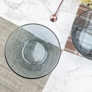 Wholesale Grey Glass Plates Heat-Resistant Glassware Glass Dinnerware Set - Image 4