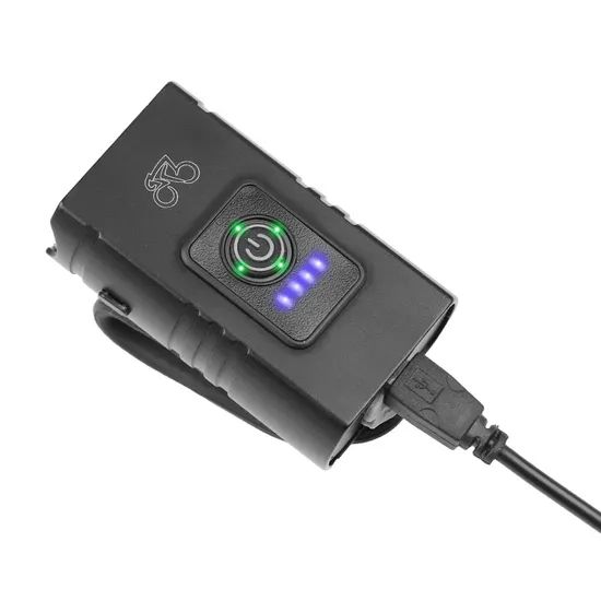 Power Displaying USB Rechargeable Black Bicycle Light Waterproof 6 Modes Bike LED Light - Image 4