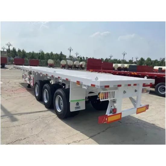 3 Axle 40FT Container Semi Trailer Chassis Car Trailers Flat Bed Container Flatbed Semi Trailer - Image 3