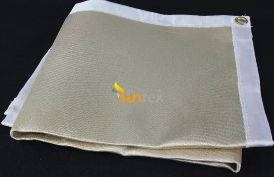 High Temperature Fabrics Vermiculite Coated Fiberglass Cloth for Welding Protection - Image 1