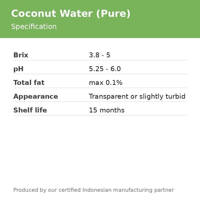 Coconut Water (Pure) - 1L / 500ml Aseptic Packs and Bulk, Brix 3.8-5, from Indonesia - Image 4