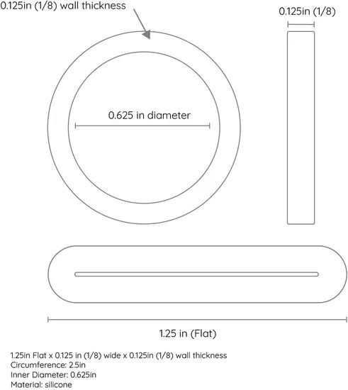 1 8 Inch Silicone Rubber Bands O Rings 1 25 Inch Flat X 0 125 Inch X 0 125 Inch Assorted Color 0 625 Diameter - Image 4