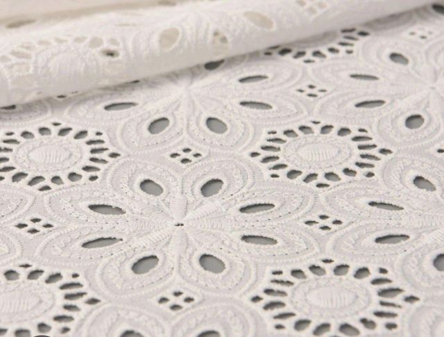 COTTON EMBROIDERY FABRICS Gsm 80 Width 58 Inches Color White Bleached Fabric Type Cotton Embroidery Design Options Various Designs And - Image 1
