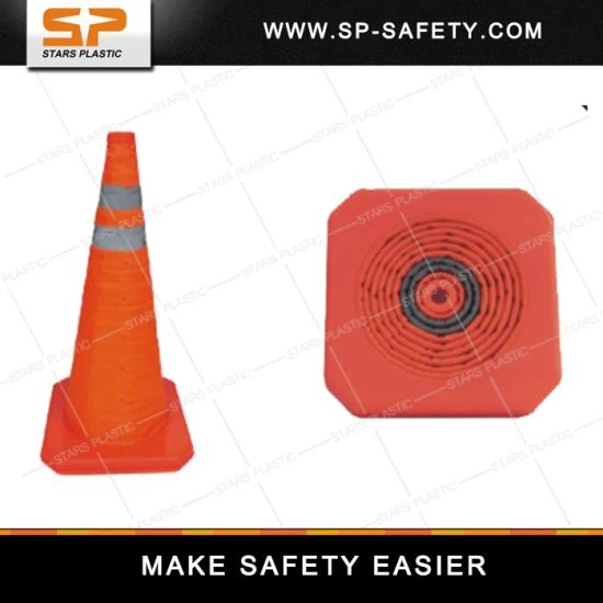 Collapsible Safety Traffic Cones with Reflective Tape Origin China Trademark SP HS Code 3926909090 Model NO. CM-A03-P45 Transport Package - Image 1