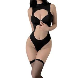 Sexy Lingerie with Cut-out and Floral Print One-Piece - Image 3