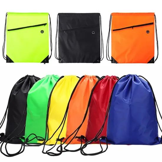 Promotional Custom Printed Gift Cosmetic Polyester Drawstring Bags - Image 1