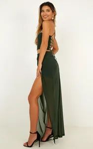 Latest Special Design Backless Cross Suit Dress Style Sexy Origin China Trademark N/A Season Summer Occasion Beach Pattern Emerald - Image 5