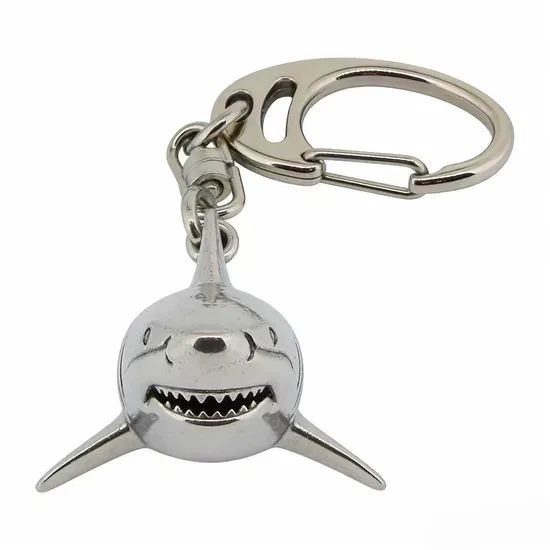 3D Metal Great White Shark Keychain Collection Origin China Shape Animals Style Business HS Code 7117190000 Feature - Image 4
