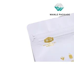 Factory Price Custom Printed Plastic Tea Coffee Flat Bottom Mylar Bag - Image 1