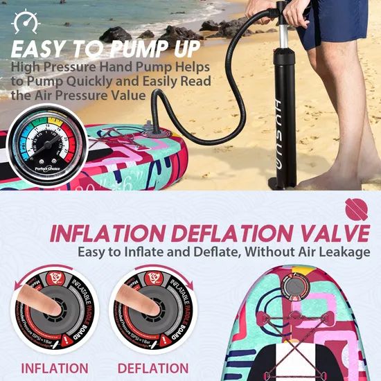 Hysum 10 6FT Inflatable Paddle Board with Complete Accessories for Surfing - Image 5
