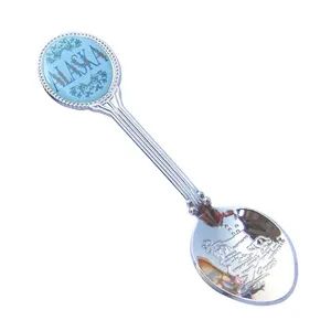 Souvenir Spoon, Gift Spoons (FTSS2554) Trademark FT Origin China Thickness 2.0 Style Fashion Plating Silver Size 4.8 Inches - Image 3