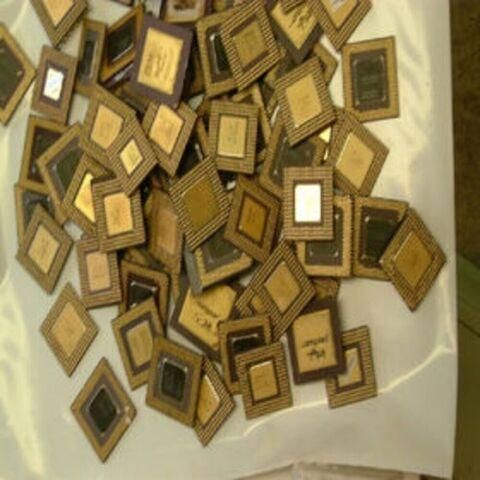 CPU CERAMIC PROCESSOR SCRAP WITH GOLD PINS (486 & 386 CPU SCRAP) - Image 4