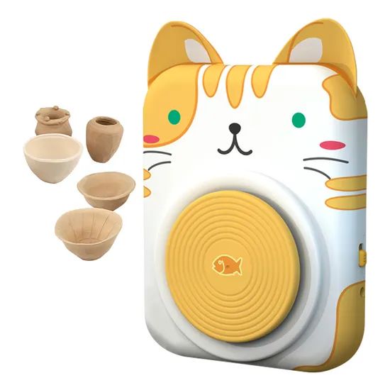 QS Children Arts Crafts DIY Toys Electric Hand Painted Clay Tool Interesting Kids Cartoon Pet 9 PCS Colorful Pottery Wheel Making Machine Toy - Image 1