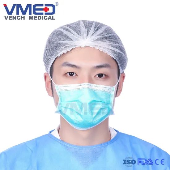 Protective Disposable Nonwoven 3-Ply Face Mask with Earloop Color Blue Origin China Shape 3 Layer Model NO. VFM02 Trademark OEM/VMED - Image 3
