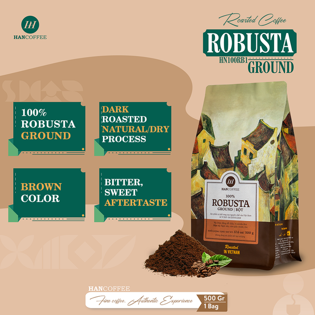 TOP SELLING OEM PRIVATE LABEL ROASTED VIETNAMESE COFFEE ROBUSTA ARABICA WHOLESALE COFFEE BEANS BAGS - HANCOFFEE HIGH QUALITY – product photo 4, product detail gallery