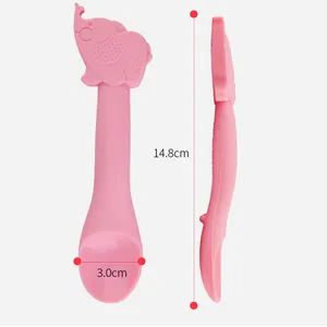 Customized Logo Design Silicone Baby Spoon for Feeding Weight 32g Sizes 15*3cm Model NO. GP-H005 Specification SGS Trademark MINGXIN - Image 6