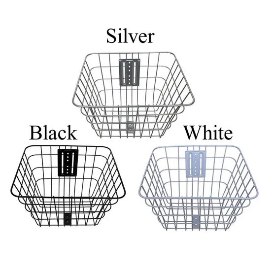 Stylish Metal Bicycle Baskets in Three Color Choices for Storage - Image 1