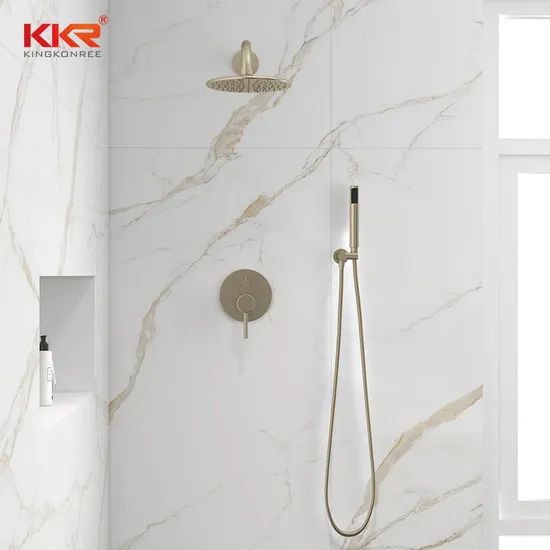 Modern Bathroom Fitting Shower Heads Faucet System Hardware Square Non Shared Function Shower Set - Image 5