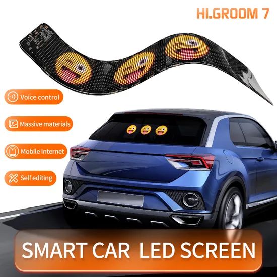 Car LED Display Intelligent Rear Screen Bluetooth Remote Control Car Rear Window Interactive Pixel Expression Light - Image 1