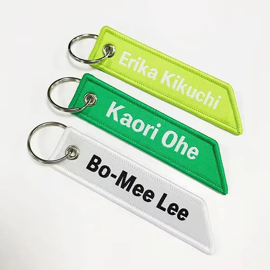 Custom Tag Anime Embroidery Key Chain Wrist Lanyard Car Keychain Woven Embroidered Marker Keychain - Image 6