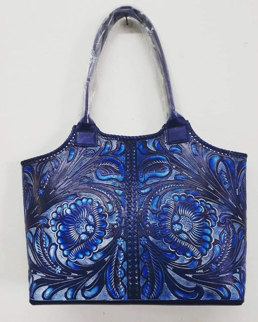 Genuine Leather Embroidery Hand Bag - Image 5