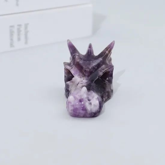 2.5 Inch Wholesale Natural Reiki Crystal Gemstone Hand Carved Folk Crafts Healing Crystal Stones Amethyst Dragon Skulls - Image 2