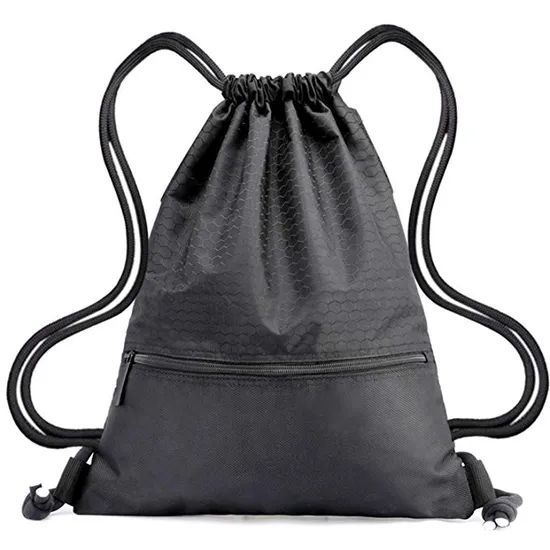 Drawstring Backpack Promotional Holly 210d Polyester Custom Logo Drawstring Bag - Image 4