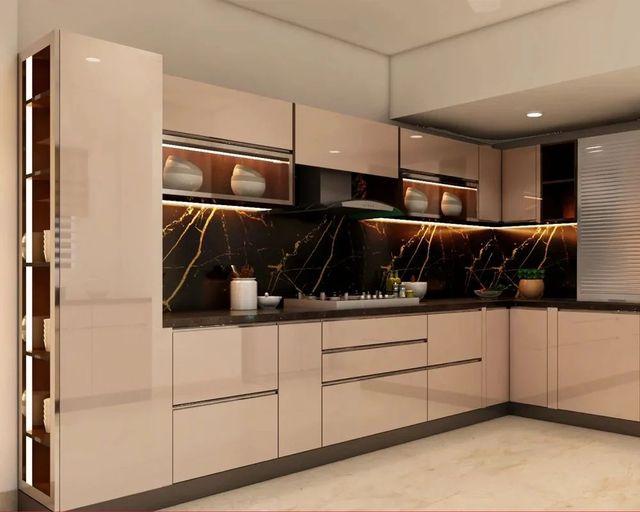 Wooden Modular Kitchen Services Material Wooden Location Uttarakhand Service Mode Offline Kitchen Shape L-Shape Service Duration 5 - Image 1