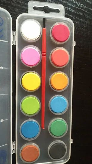 WK12 12Color Plastic Art Paints Safety OEM China MOQ100 15D Test Safety Origin China Trademark oem Model NO. WK12 Type Art Paints - Image 1