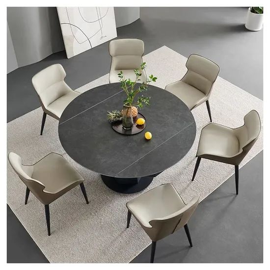 Luxury Dining Table Set 6 Chairs Sinered Stone Full Dining Table - Image 5