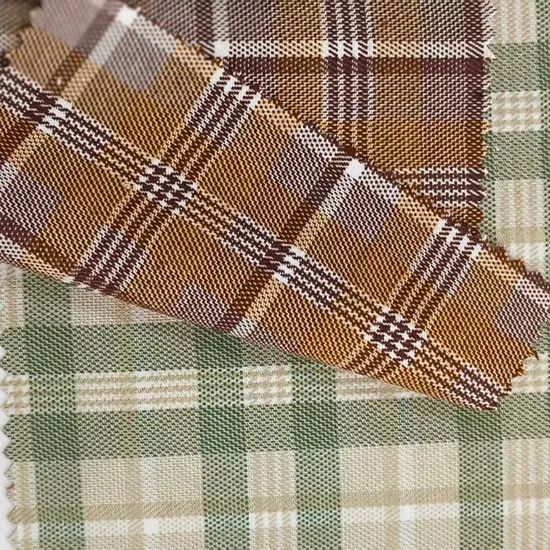 Tr Checkered Fabric Polyester Rayon Plaid Material for Formal Suits & Skirts - Image 1