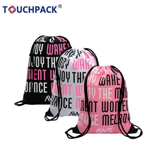 Promotional Logo Personalized Drawstring Bag HS Code 4202220000 Origin Shanghai China Trademark TouchPack or OEM Specification 20x30cm or - Image 1