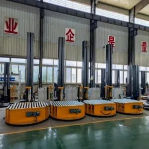High Efficient Stretch Film Mobile Packing Machine for Manual Vertical Pallet Online Wrapping Machine with Lift Membrane Frame - Image 2