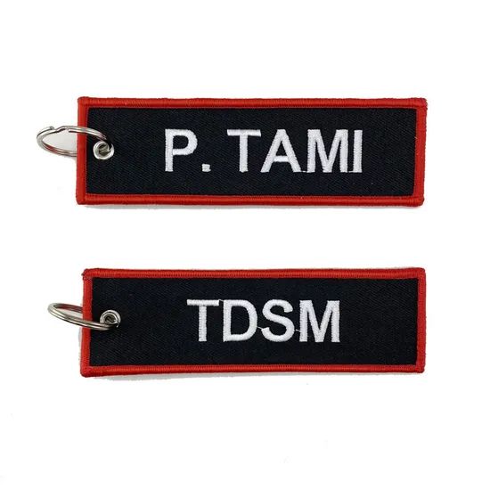 Custom Embroidered Name Tags Key Chains Patches with Your Logo - Image 6