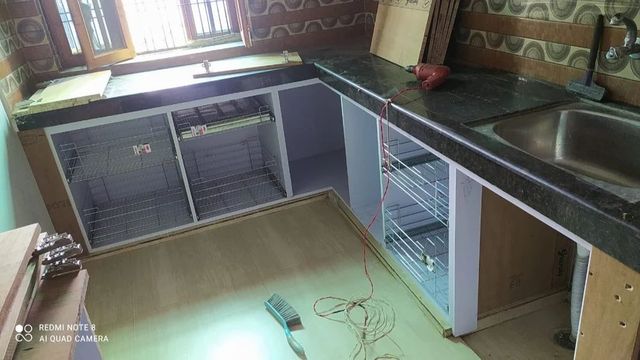 U Shape Modular Kitchen Colour Yellow Material Wooden Appearance Modern Kitchen Shape U Shape Kitchen Design U-Shape Door Finishing - Image 9