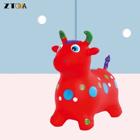 PVC Inflatable Animal Jump Toy Fix Color Cow Customized Animal - Image 3