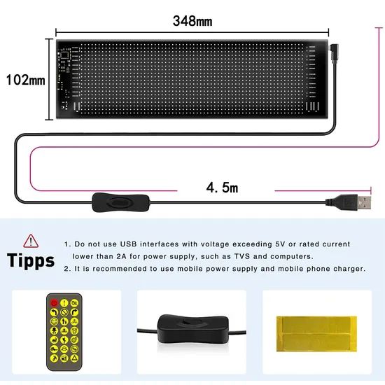 Customize Your Ride: Super Bright Programmable Car Rear LED Display - Image 3