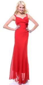 Chiffon Red Evening Dresses - Image 1