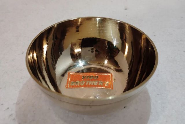 Chandan Pyali Brass Color GOLDEN Material BRASS Occasion Pooja Diya Shape Round Size (Height) 2" Finish Type POLISH Packaging Type - Image 7