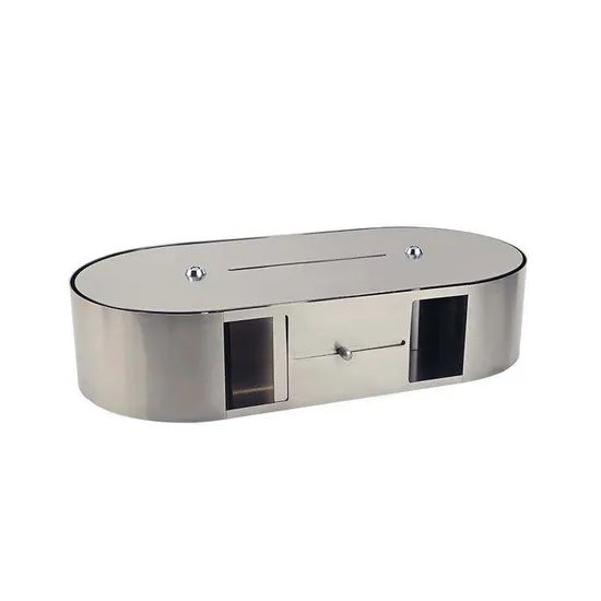 Multifunctional Double Roll Tissue Box Waterproof Bathroom Wall Mounted Stainless Steel Tissue Boxes - Image 3