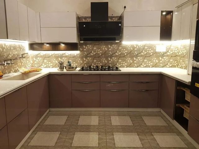 L Shaped Modular Kitchen Material HDHMR Appearance German Kitchen Design - Image 5
